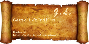 Getto Lóránt névjegykártya